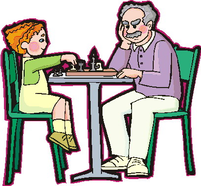 Playing chess clip art