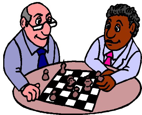 Playing chess clip art