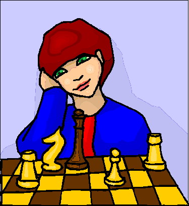 Playing chess clip art