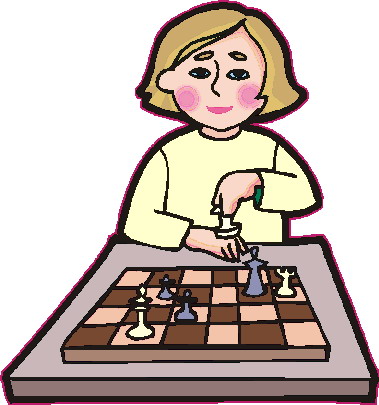 Playing chess clip art