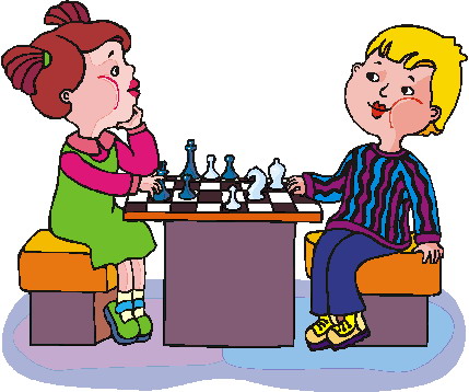 Playing chess clip art