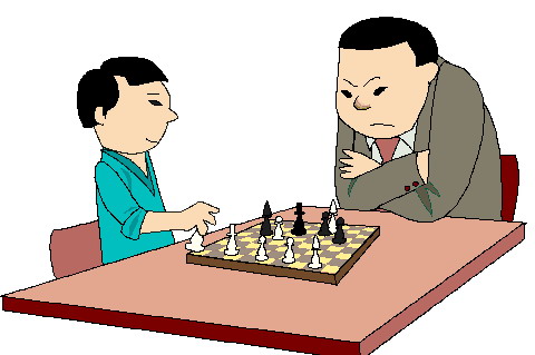 Playing chess clip art