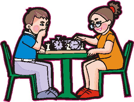 Playing chess clip art