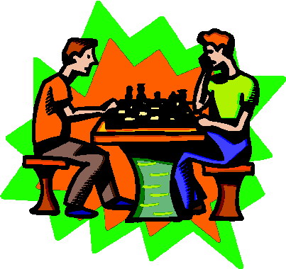 Playing chess clip art