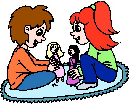 Playing children clip art