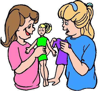 Playing children clip art