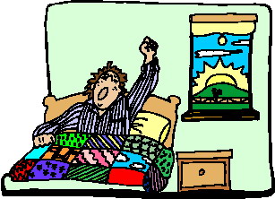 Waking up clip art