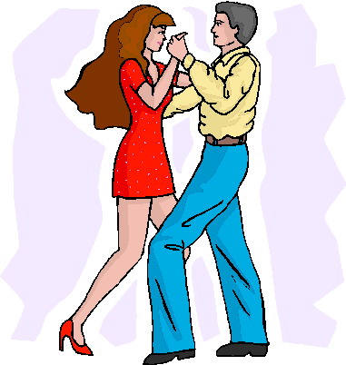 Couple dancing disco