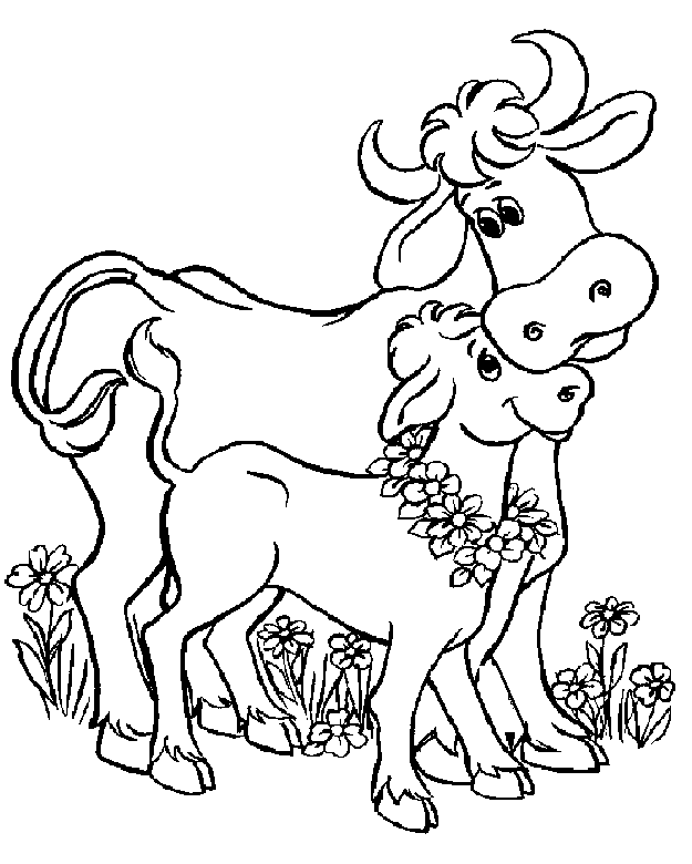 Cow coloring pages