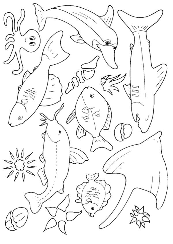 Fish coloring pages