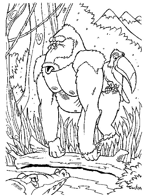 Monkey coloring pages