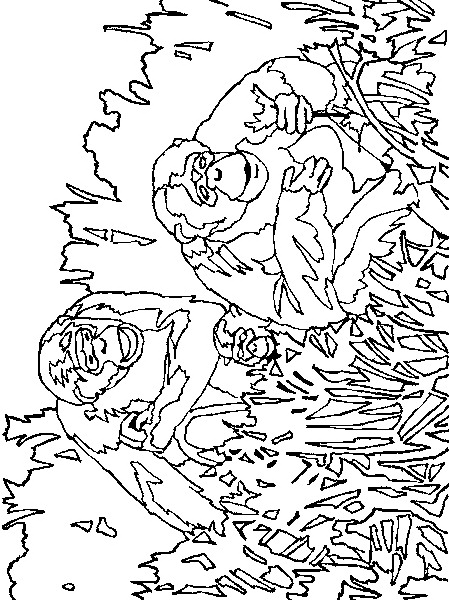 Monkey coloring pages