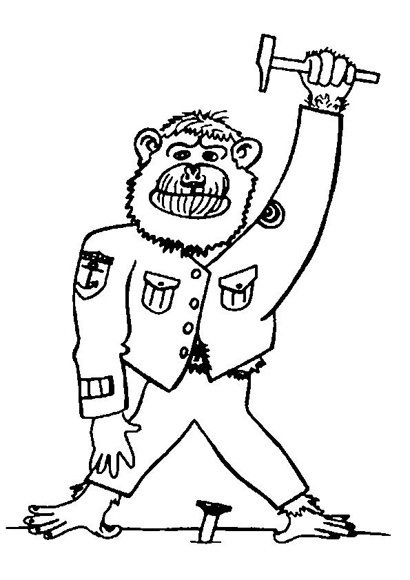 Monkey coloring pages