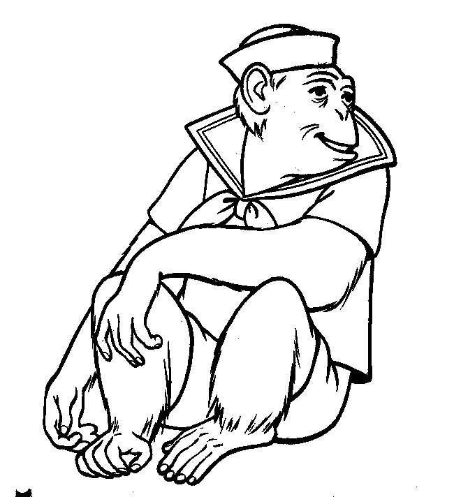 Monkey coloring pages