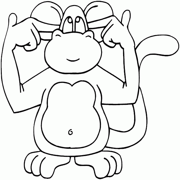 Monkey coloring pages