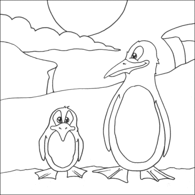 Pinguin coloring pages