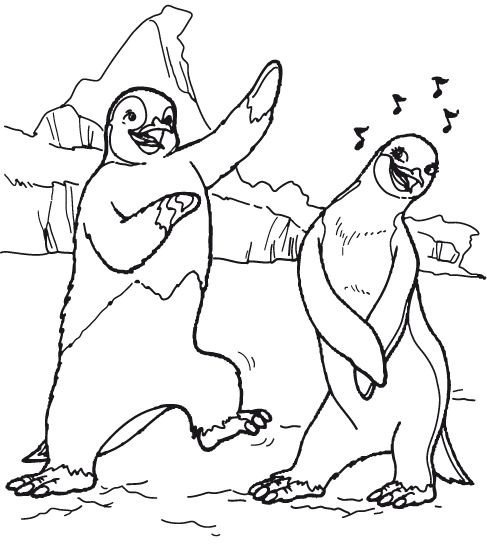 Pinguin coloring pages