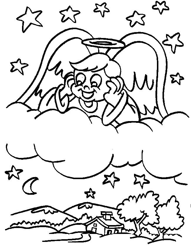 Christmas angel coloring pages