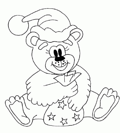 Christmas bear coloring pages