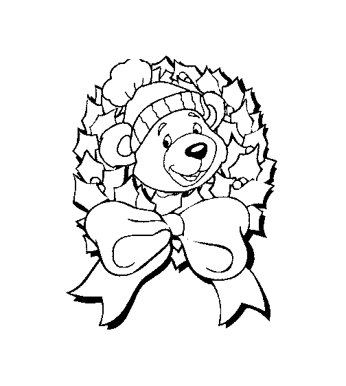 Christmas bear coloring pages