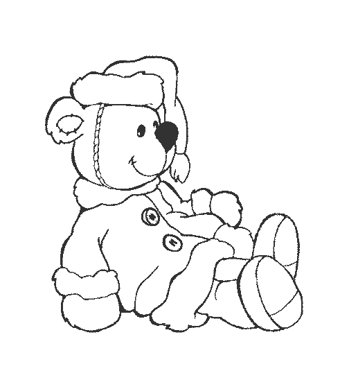 Christmas bear coloring pages