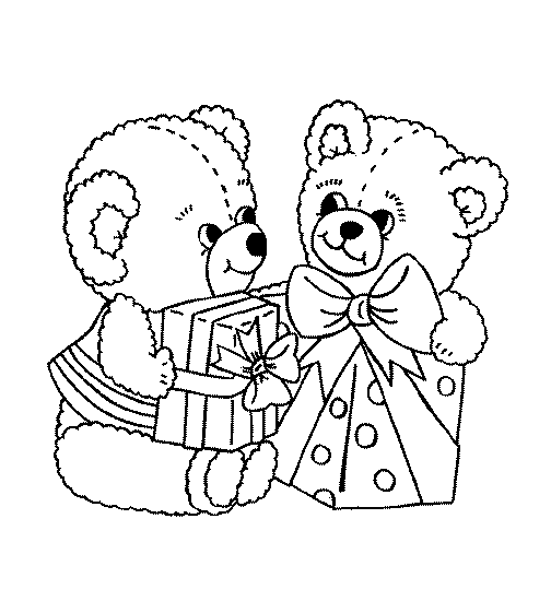 Christmas bear coloring pages