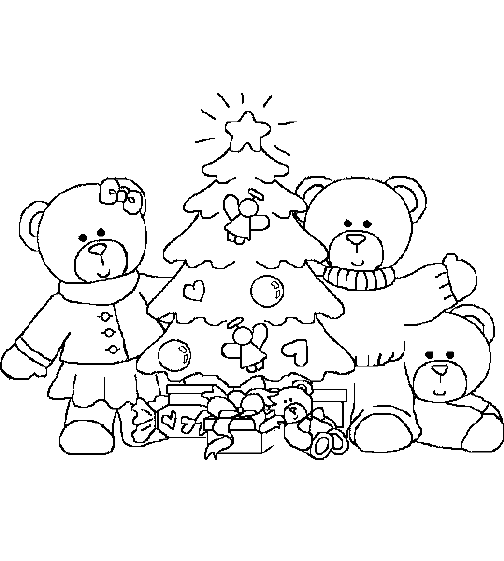 Christmas bear coloring pages