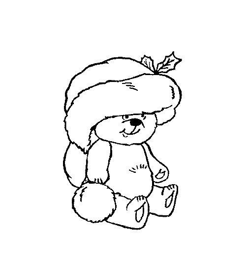 Christmas bear coloring pages