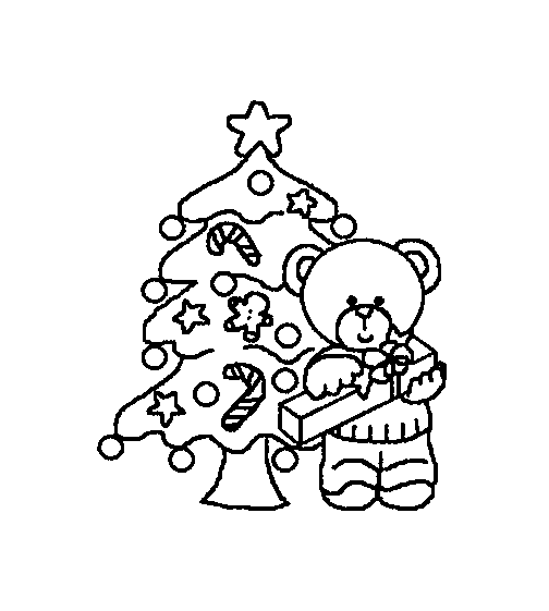 Christmas bear coloring pages