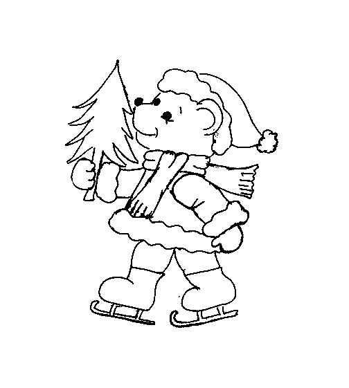 Christmas bear coloring pages