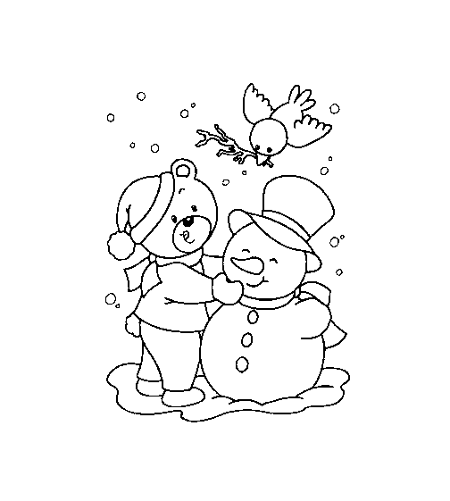 Christmas bear coloring pages