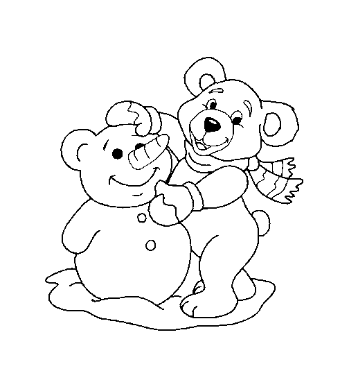 Christmas bear coloring pages