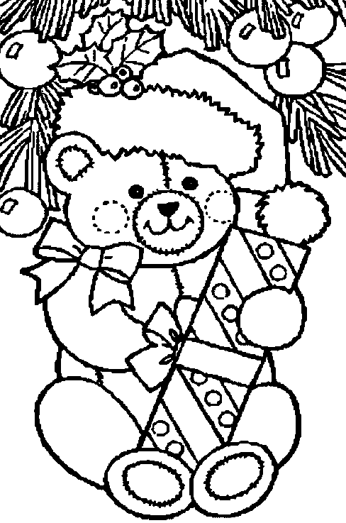 Christmas bear coloring pages