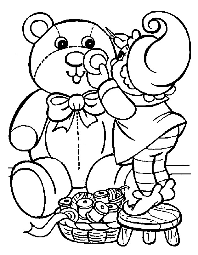 Christmas bear coloring pages