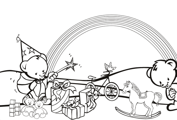 Christmas bear coloring pages