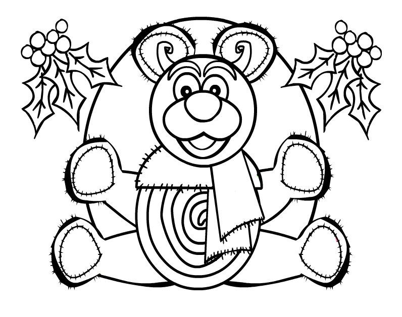 Christmas bear coloring pages