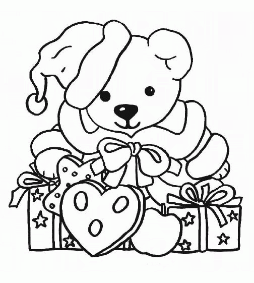 Christmas bear coloring pages