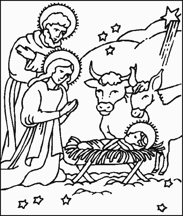 Christmas bible coloring pages