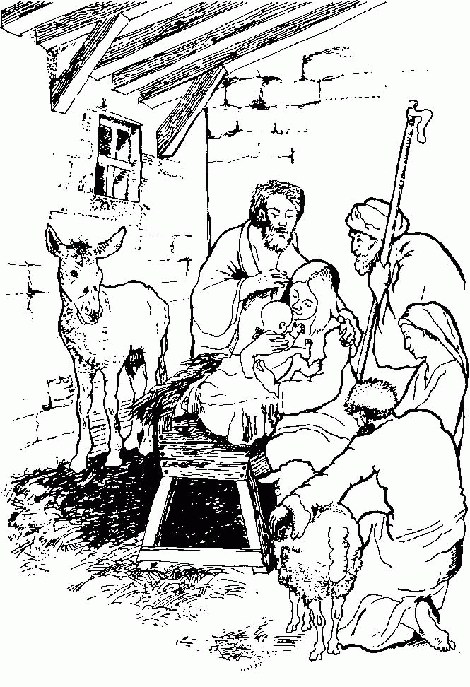 Christmas bible coloring pages