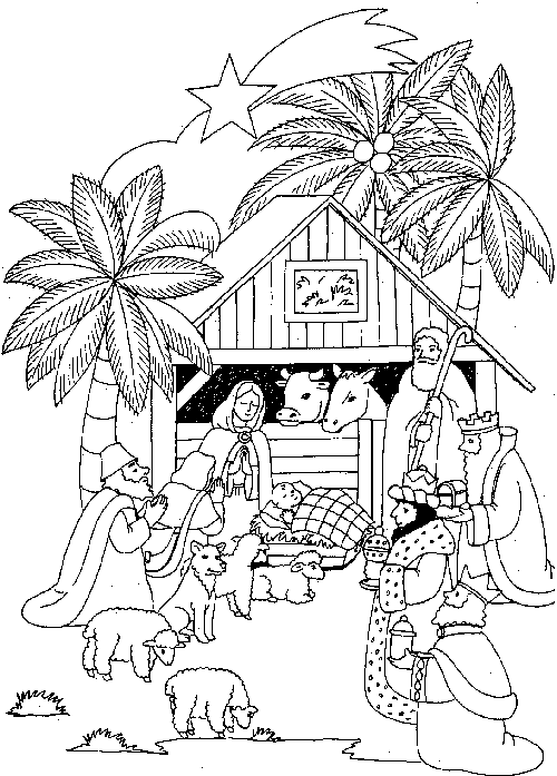 Christmas bible coloring pages