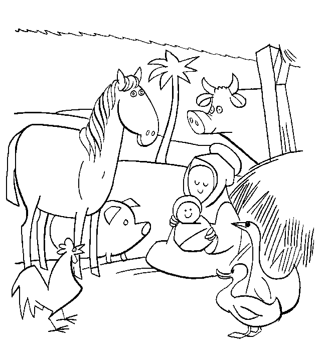 Christmas bible coloring pages