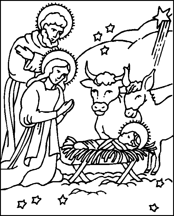 Christmas bible coloring pages