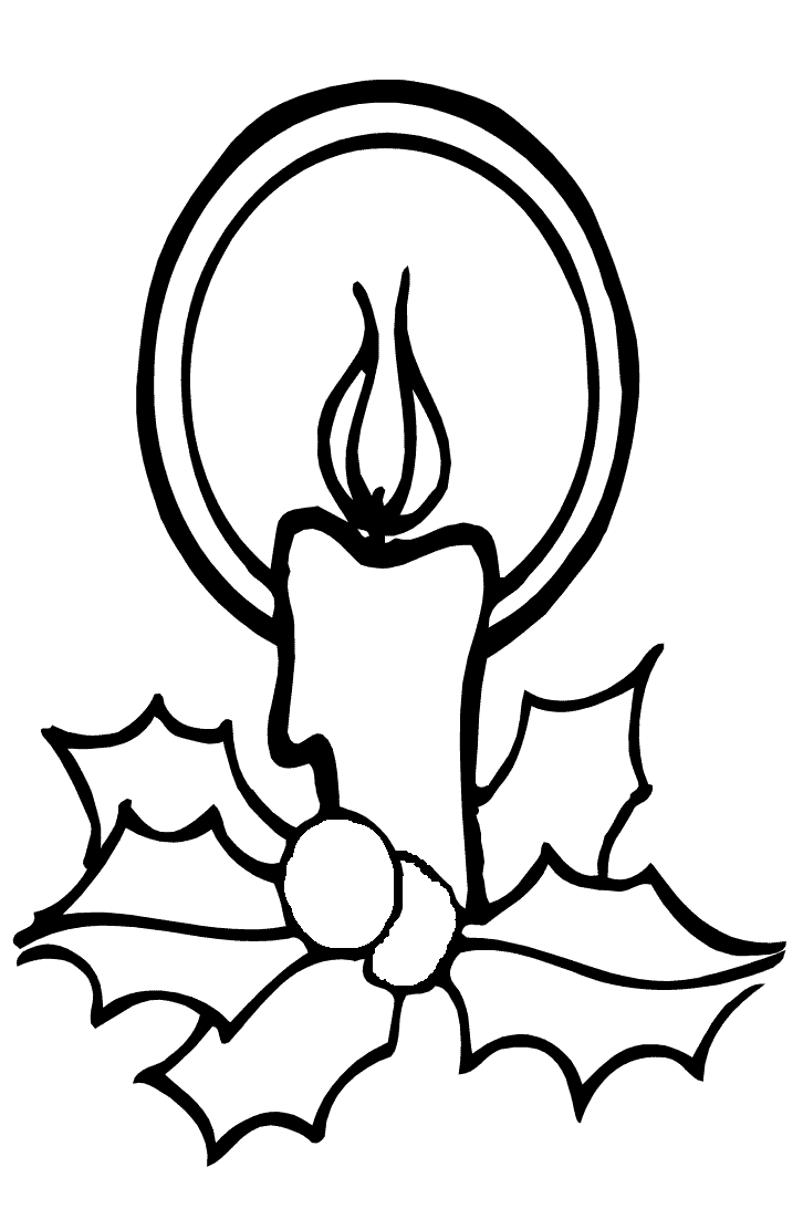 Christmas candle coloring pages