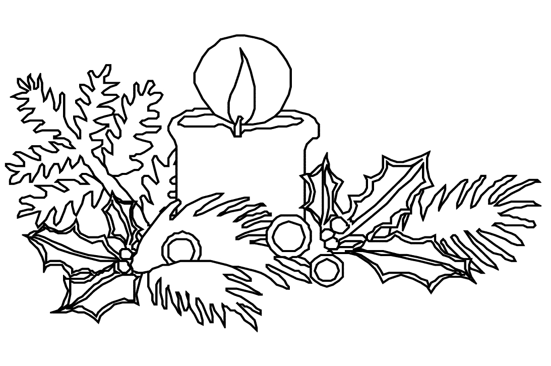 Christmas candle coloring pages