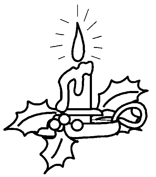 Christmas candle coloring pages