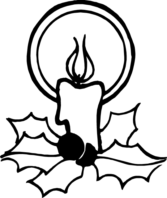 Christmas candle coloring pages