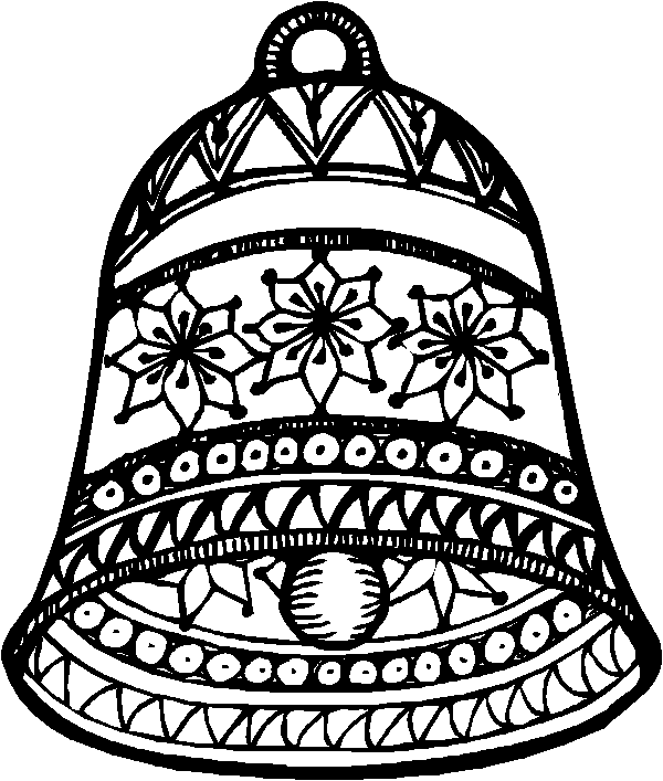 Christmas clock coloring pages