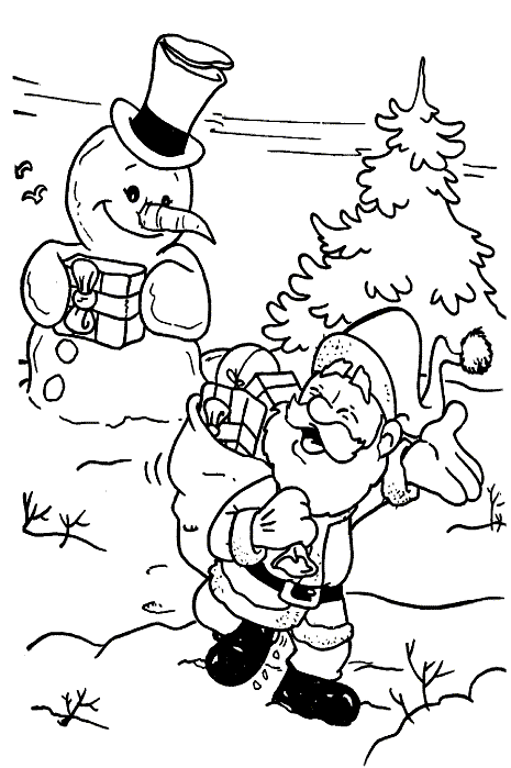 Christmas man coloring pages