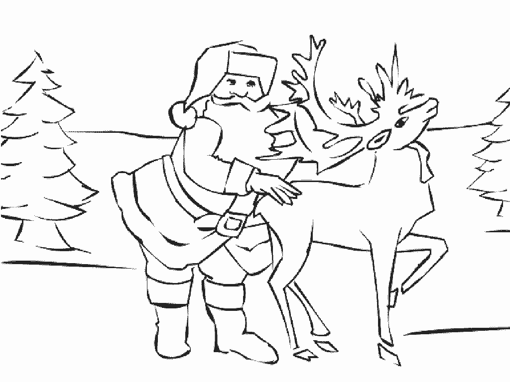 Christmas reindeer coloring pages