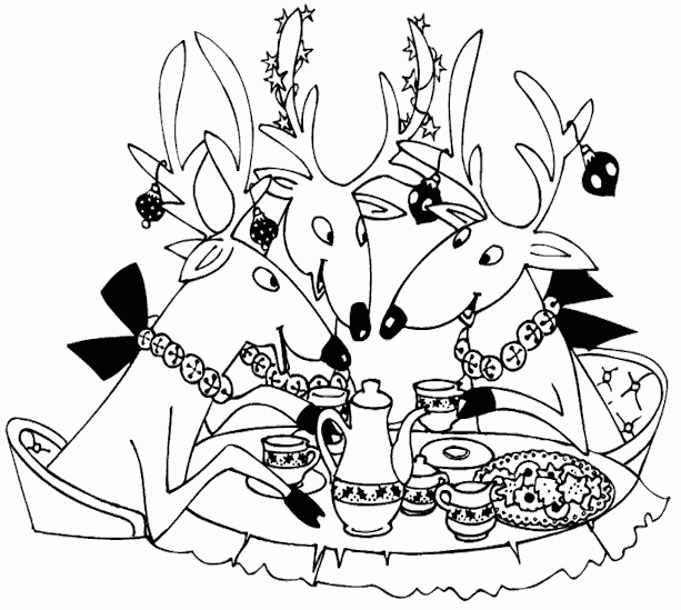 Christmas reindeer coloring pages